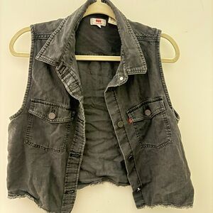 Levi's Charcoal Sleeveless Denim Vest